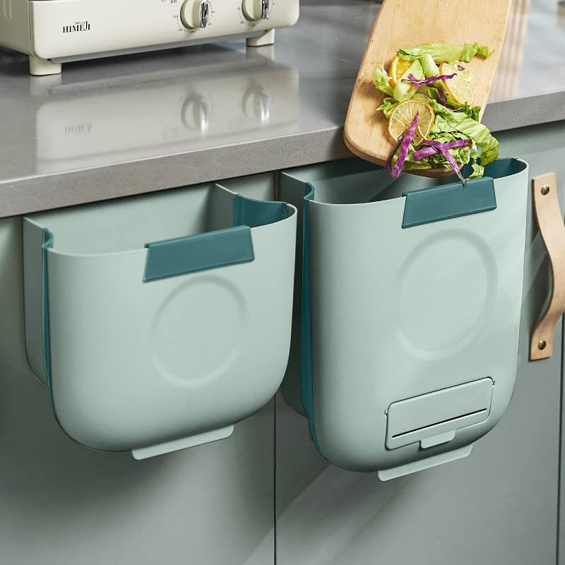 Cestino carta ufficio 1 0l/13l Cestino for rifiuti pieghevoli porta mobile da cucina appesa cestino for spazzatura montata a parete for la spazzatura del bagno. Pattumiera da bagno ( Size : 13L )