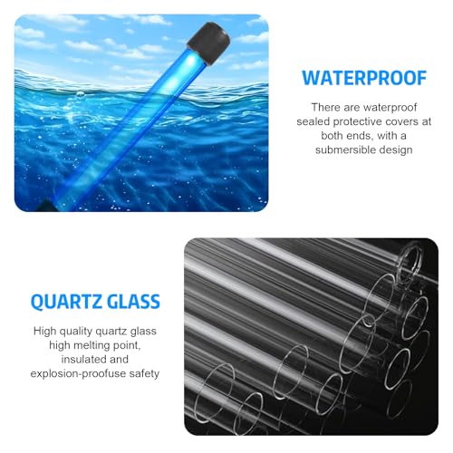 Funmo Aquarium UV Sterilisator Licht, UV Sterilisationslampe, UV Licht Wasserklärer, für Aquarien zur Unterwasser-Sterilisation, Wasser-Desinfektion und Abtöten von Grünalgen und Bakterien