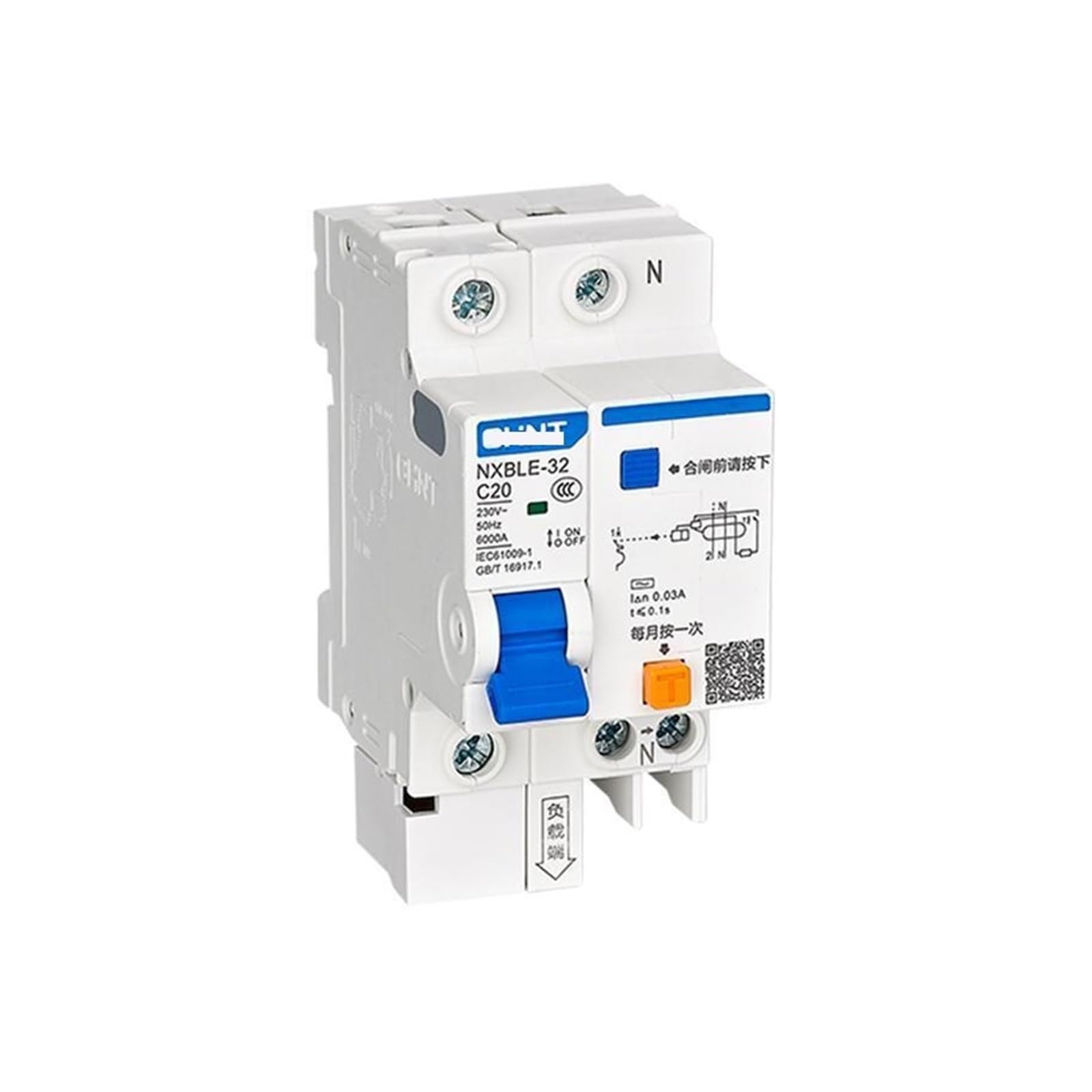 Disjoncteur de fuite miniature NXBLE-32 1P+N D25 6kA pour protection électrique