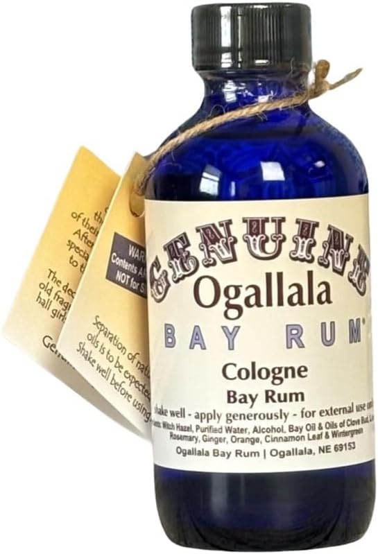 Ogallala Bay Rum Genuine Cologne Regular Strength - 4 oz Cobalt Blue Bottle -