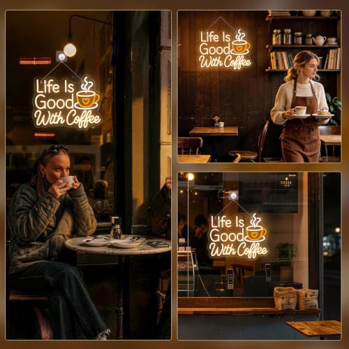 Image of Coffee Bar Neon Sign Latte LED Night Light Wall Decor for Cafe Shop