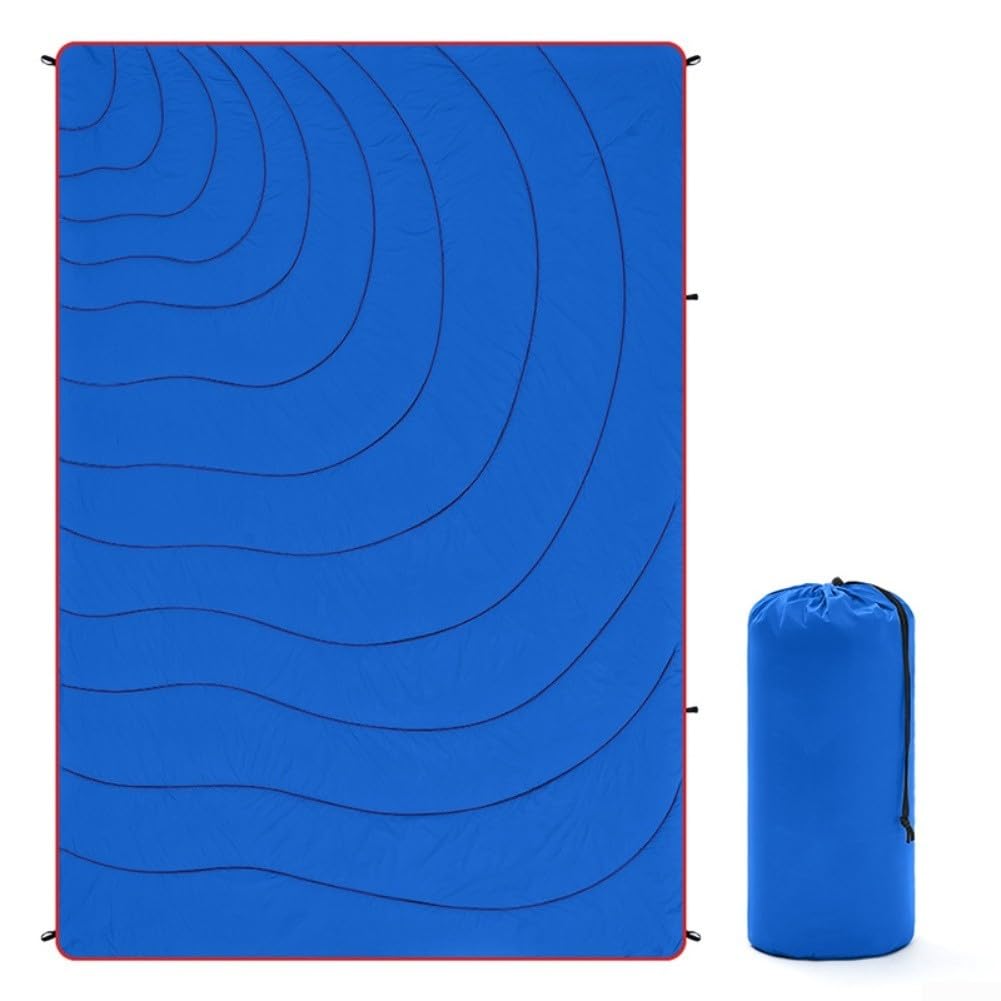 Manta impermeable para camping, manta térmica gruesa para picnic al aire libre, senderismo, playa, festival, grande, 55 x 79 pulgadas, edredón de viaje portátil para 2 a 4 personas, ligero y plegable