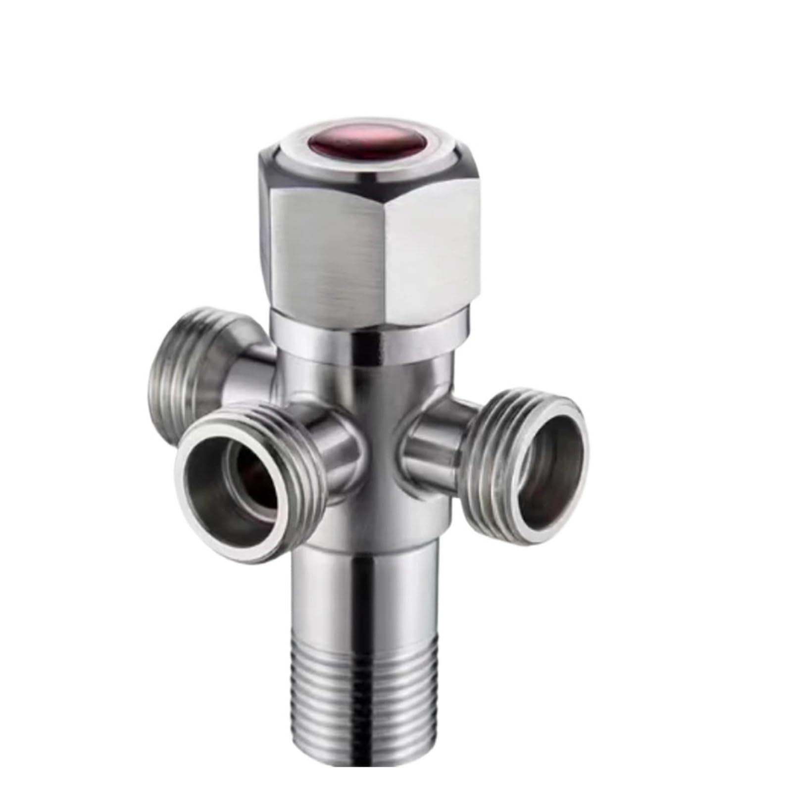 Bvhisehp A4 304 Stainless Steel One In Two Out Water Inlet Valve G1/2 Universal Angle Household Bathroom Pipe Fittings(A4)