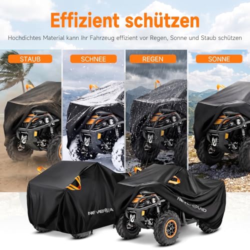 NEVERLAND XXXL Quad Abdeckplane 256x110x120cm Orange Wasserdicht UV-Schutz – Ansicht 4