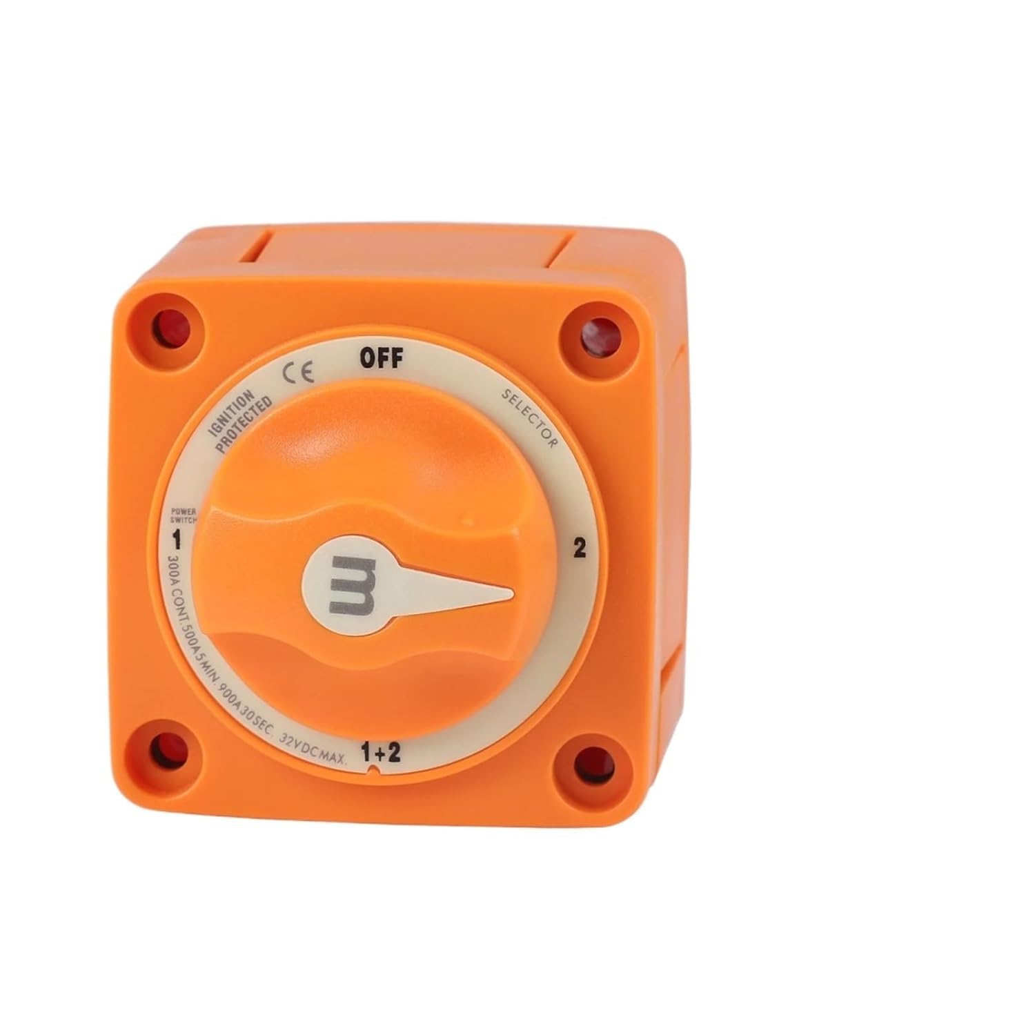 1pcs M-Series Mini Selector 4 Position Battery Switch 300A 32V M10 for Camper RV Truck Boat Car Isolator Disconnect Rotary Switch(Orange)