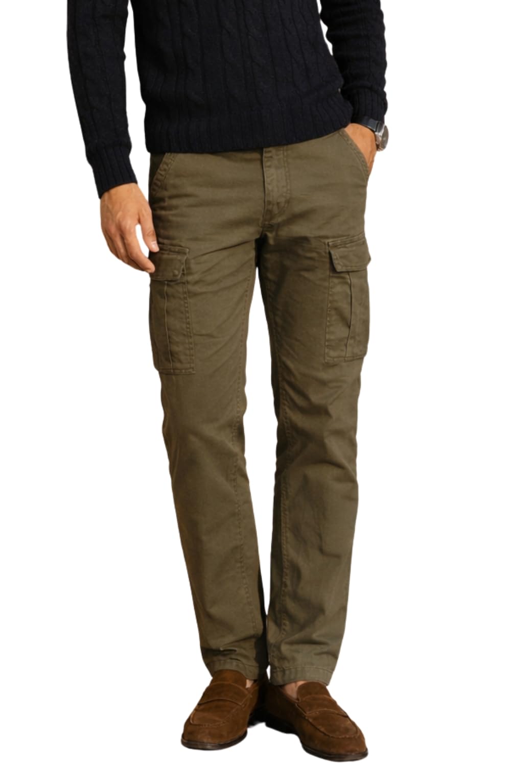 louis philippe Men's Relaxed Straight fit with Multi Utility Pockets Stretch Fabric for Comfort Travel Friendly Casual Trouser-picture-34