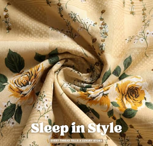 Image of VAS COLLECTIONS 300 TC Premium Cotton Bedsheet Set Double Bed | Soft Breathable Flat Sheet with 2 Pillow Covers | Luxury Printed Bedding | Elegant Durable Bed Linen 230x254 cm (Warm Beige)