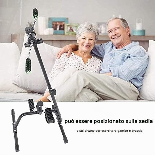 Pedali Doppio per Braccia e Gambe, Mini Cyclette pedaliera per Esercizi a casa Cyclette Esercizio Braccia E Le Gambe per Anziani Disabili, Altezza Regolabile in 73-96 cm