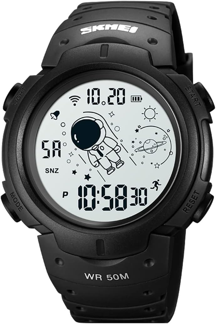 Gosasa Astronaut Unisex Watch Women's Men's Digital Multifunction Sports Casual Watch 50m Water Resistant LED Watch