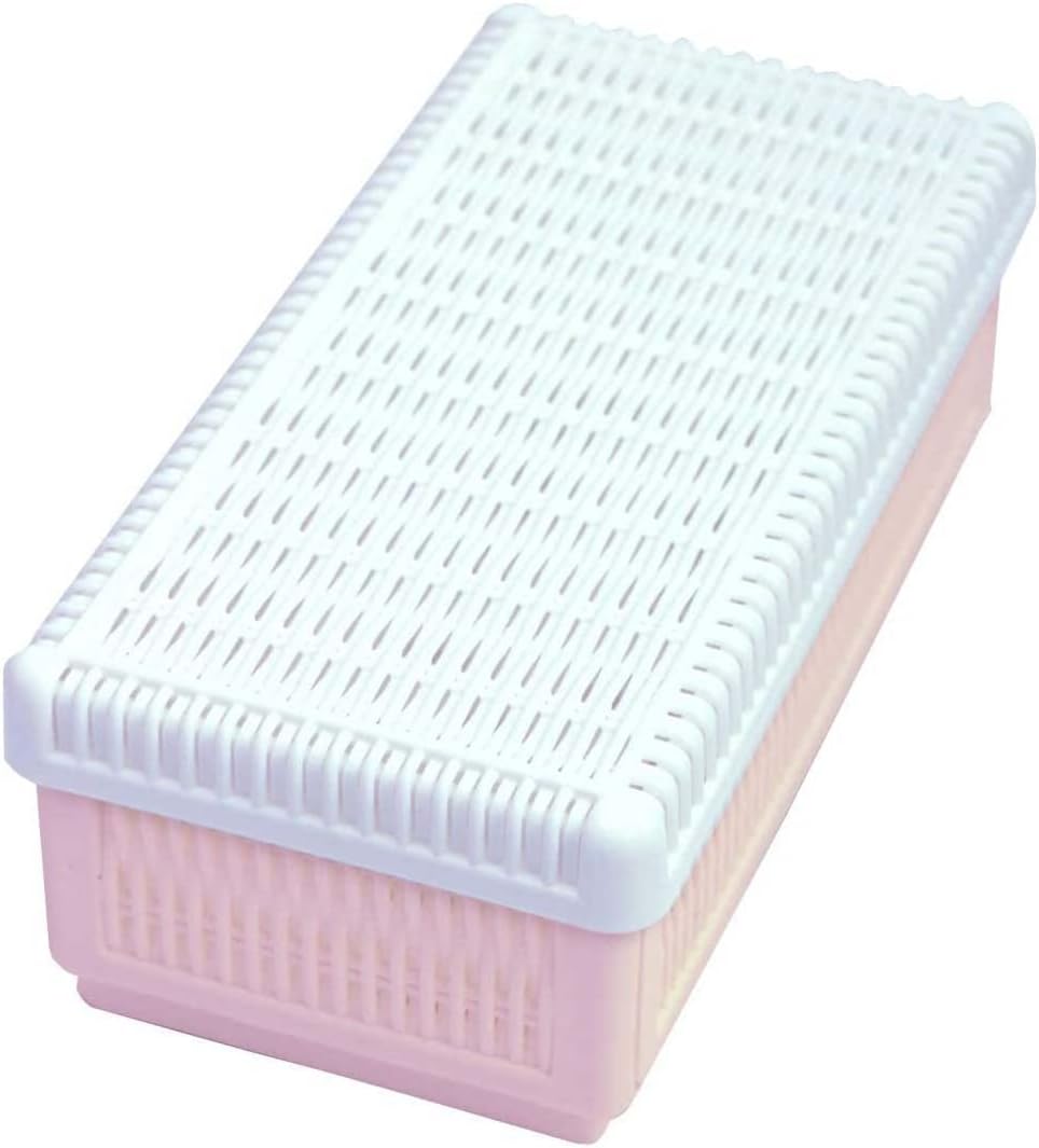 Nishiki Kasei Folding Lunch Box Picnic Knockdown 4.3 x 8.7 inches (11 x 22 x 8 cm), Off White/Pink