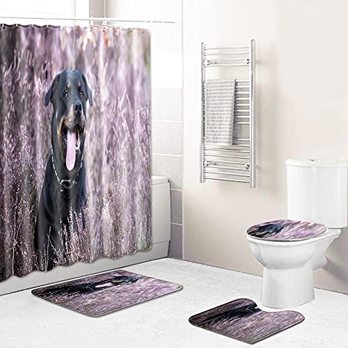 Claean-Acces-Home Toilettendeckelbezug Toilettenboden Duschvorhang Vierstöckige Küche Matte Schlafzimmer Teppich Hängende Malerei-Gg61_45*75Cm+180 * 180