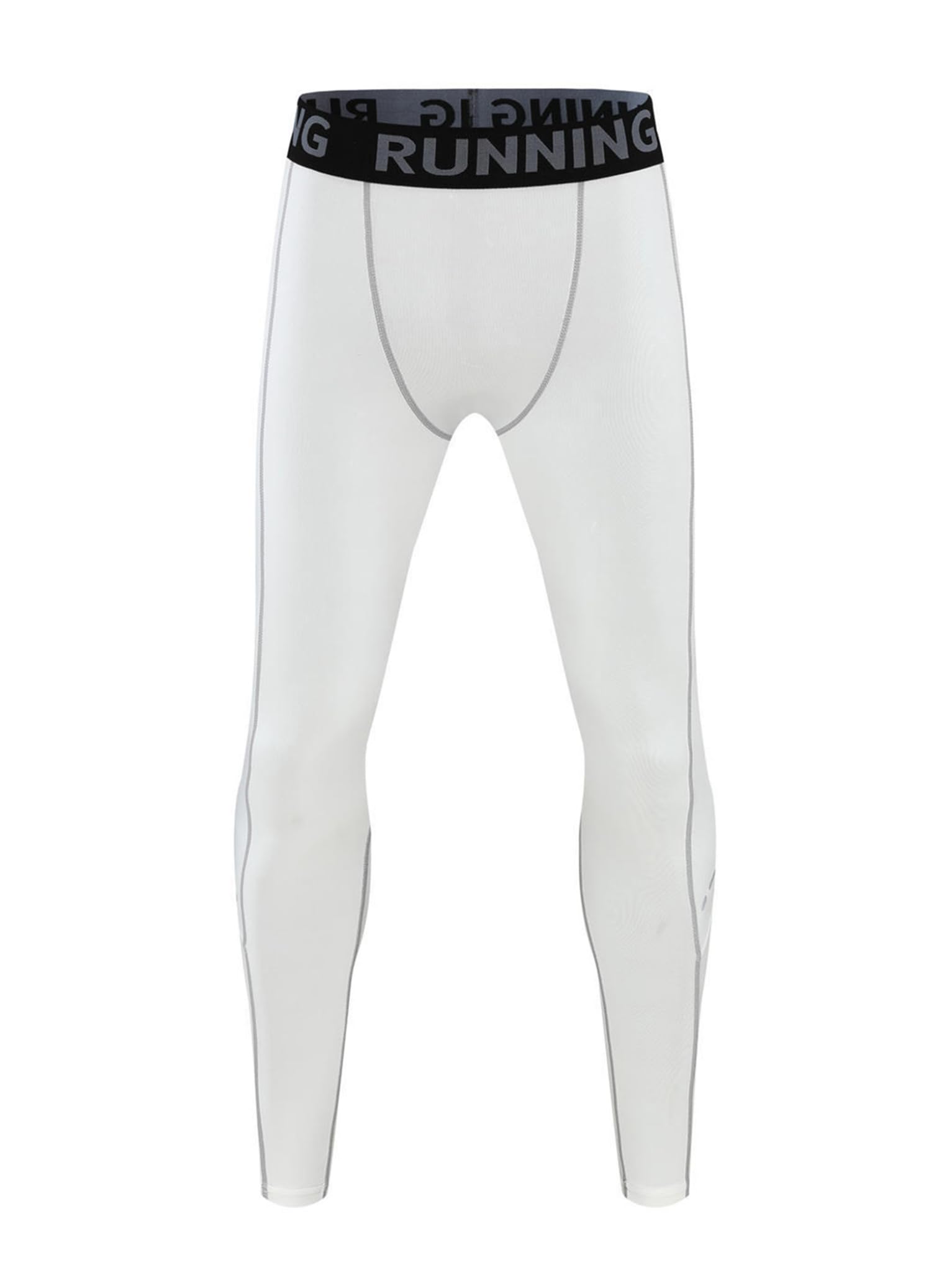 TTAO Men Compression Pants Athletic Leggings Workout Sports Base Layer Thermal Underwear Pants Sportswear White&Gray XX-Large