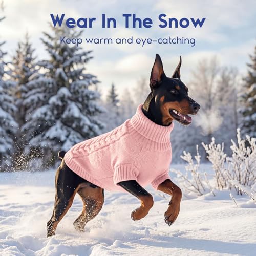 ASENKU Hundepullover Kleine Hunde M,Winter Warm Hundepulli, Waschbar Rollkragen Gestrickt Hunde Pullover Strickpullover für Französische Bulldogge,Schnauzer,Maltese,Bichon Frise,Boston Terrier