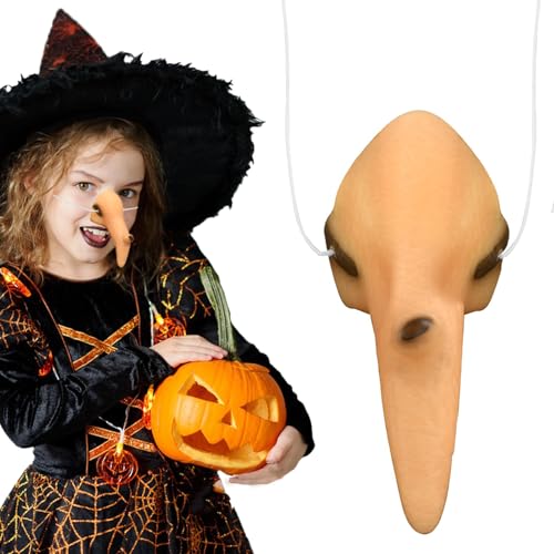 YUYWWAN Nariz de Bruja Mujer, Accesorios Halloween Nariz Bruja Latex, Nose Brujas con Cordón Elástico para Niños Adultos Bruja de Halloween Accesorios de Vestir de Fiesta Cosplay (1pc)