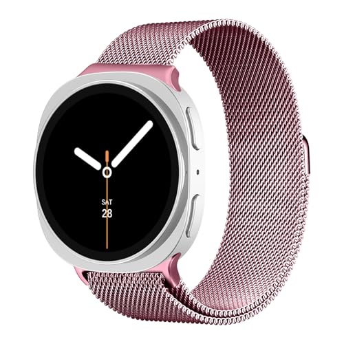 [LEIXIUER] �R���p�`�u�� Galaxy watch 8 �o���h 40mm 44mm/8 classic 46mm �ɑΉ� �R���p�`�u�� �M�����N�V�[�E�H�b�`8 �X�e�����X���ߋ��� �}�O�l�b�g �������� ���͂Ȏ� �ʋC ���b�V�� �x���g �~���l�[�[