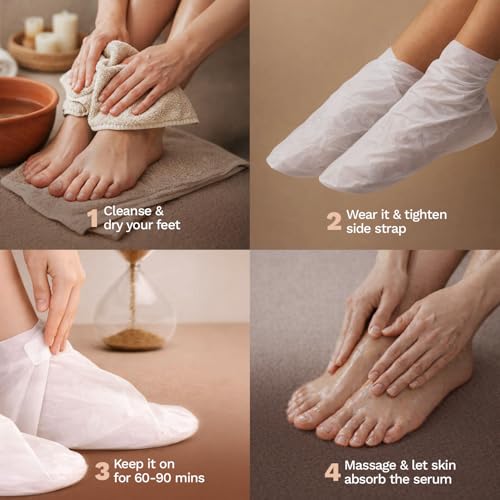 Image of FURR Glycolic Acid & Salicylic Acid Peeling & Exfoliating Foot Mask | Reduces Dry Skin & Hard Calluses| Exfoliates,Moisturizes & Hydrates Feet | Nourishing Foot Mask | Fits Like Socks | Unisex