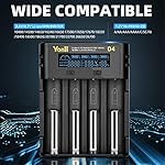 Universal 18650 Battery Charger, Intelligent LCD Display Charger for Rechargeable Batteries Li-on/IMR/INR/ICR 14500…