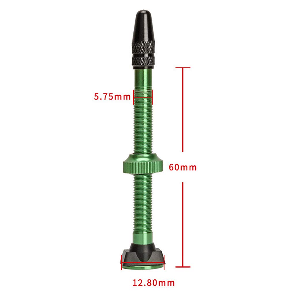 Presta-Ventil-Set, 60 mm, für schlauchloses Presta-Ventil, Aluminiumlegierung, Schwarz, 10 Stück