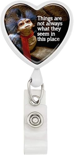Miniatura 1 de Labyrinth The Worm Quote Thing are Not Always What They Seem in This Place - Cordón de corazón retráctil para tarjeta de identificación