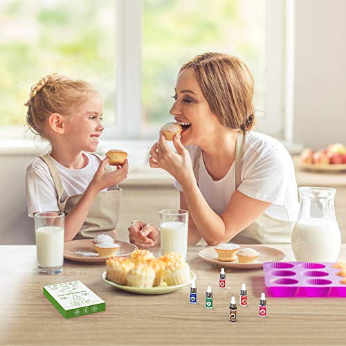 Nomeca Food Flavoring Oil, Fruit Vanilla Cream Chocolate Strawberry Candy Flavors for Baking, Cooking and Lip Gloss Making - Water & Oil Soluble - .2 Fl Oz (6 ml) Bottles with Dropper (Pack of 6)