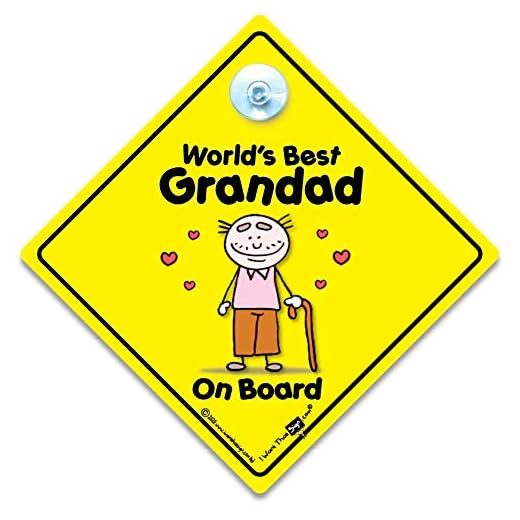 World's Best Grandad On Board, World's Best Grandad, Baby on Board, dekal, bilskylt, barnbarn skylt, farföräldrar bilskylt, babyskylt, babyskylt, babyskylt, farfar, pops, barnförälder