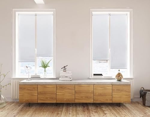 STOR PLANET | Tende a Vetro Filtranti, Tende per Interni Senza Fori Finestra, Tenda a Rullo per Cucina, Bagno, Salotto. Facile Installazione su Finestre, Pareti e Soffitti | Bianco 45x180cm