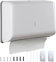 Paper Towel Holder Wall Mount (10.6 x 8.1 x 4.1 inches (27 x 20.5 x 10.5 cm) Paper Towel Holder for Small and Medium Formats, Made of ABS Plastic Large Capacity Storage, Transparent Visible