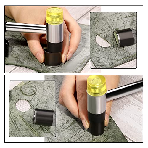 Ftyiwu 52 Shapes Style Leather Hollow Cutter Punch Tools, Leather Hole Punch Tools Set With Leather Cutter Punch And A Leather Carving Hammer, Leather Punch Cutter Tools For Handmade Leather Craft #TOP4