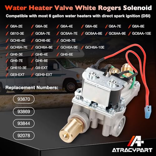 Image of GC6AA-10E 92078 RV Gas Water Heater Control Valve - Compatible with Atwood 6 Gal Water Heaters G6A-8E GC6AA-9E GC6AA-8E GCH6A-10E GCH6A-9E- RV Solenoid Valve for OEM #93844, 93870, 93321,92089