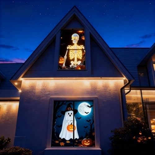 Image of 44"x 76" Holographic Rear Projection Screen - Foldable & Portable Anti Wrinkle Double Sided Video Projector Screen for Christmas & Halloween Movie Nights (80 Inch)