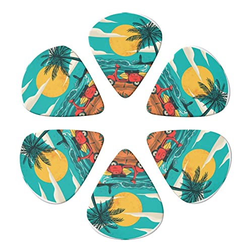 Sunset Beach Palm Tree Lot de 6 médiators pour guitare acoustique, guitare électrique, basse, ukulélé – fins, moyens et… - Les Beatles, Paul McCartney, John Lennon, RIngo Starr, George Harrison Sunset Beach Palm Tree Lot de 6 médiators pour guitare acoustique, guitare électrique, basse, ukulélé – fins, moyens et… – Image 5
