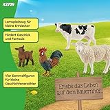 schleich FARM WORLD | Bauernhof Starterset 42729 | Spielset mit Ziege, Kuh, Schaf & Hahn | detailgetreue Tierfiguren & Sammelfiguren | Bauernhof Spielzeug ab 3 Jahren | schleich Tiere Set aus 4 Teilen