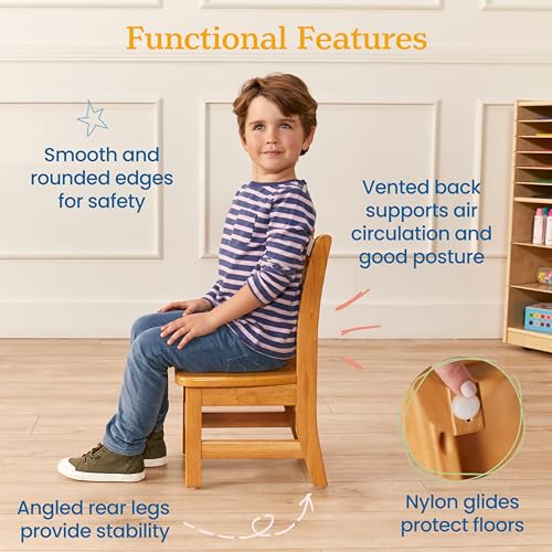 Image of ECR4Kids 24in x 48in Rectangular Hardwood Table with 20in Legs and Four 10in Chair, Kids Furniture, Honey