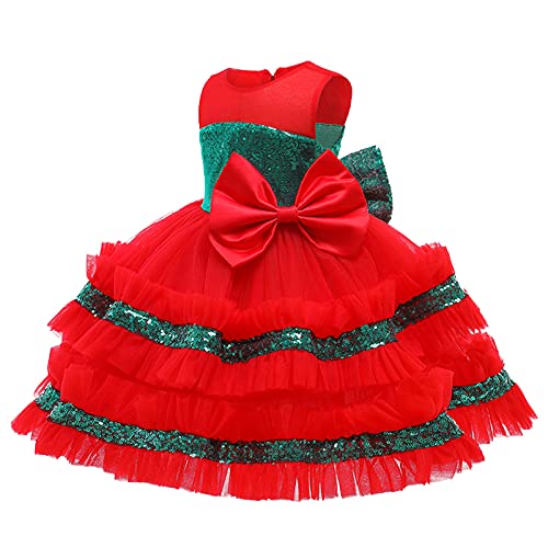 HUBA Prinsessenjurk voor meisjes, kerstjurk, mouwloos, feestelijk, kostuum, pailletten, jurk met vlinder, kanten jurk… - Image 5