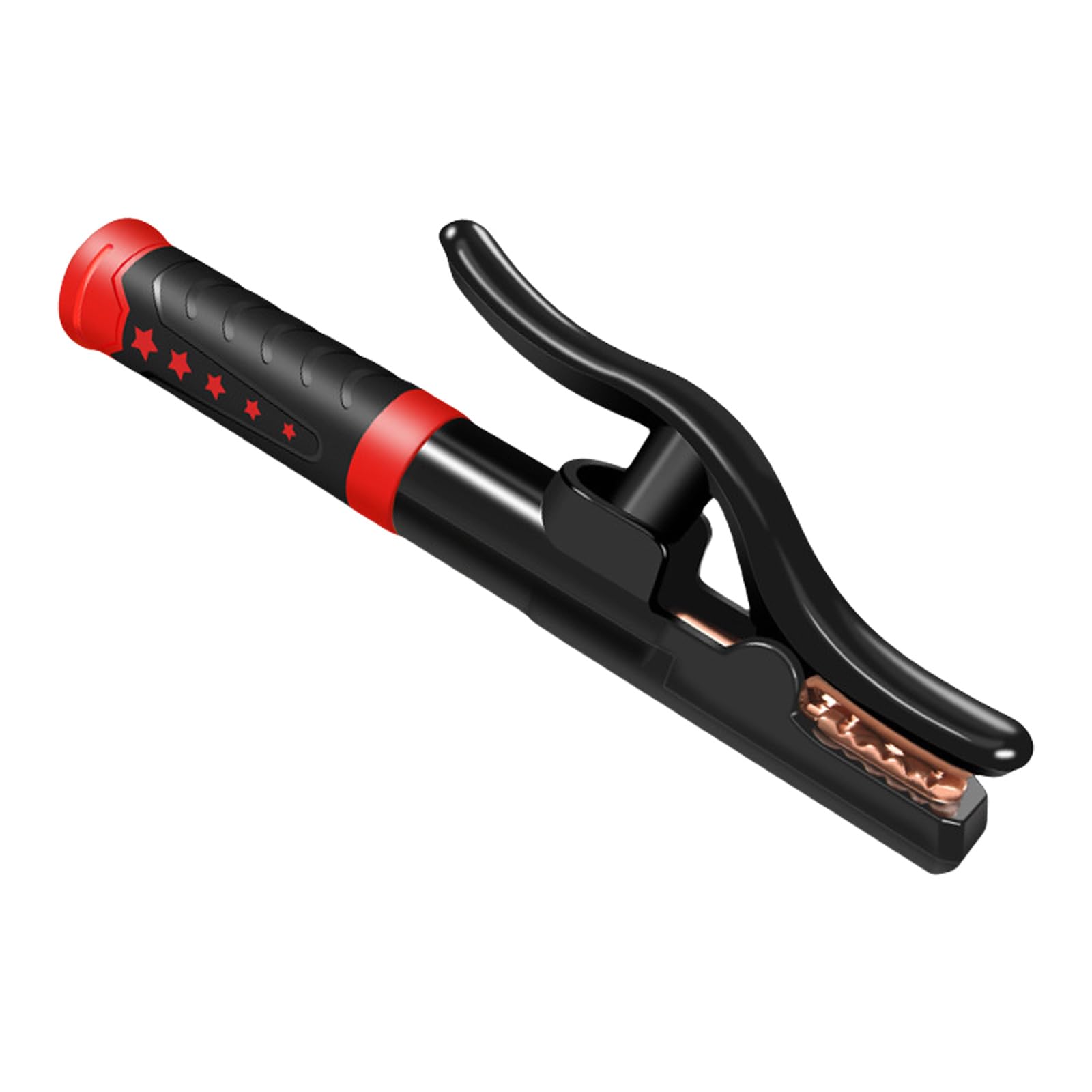 Copper Welding Ground Clamp Holding Pliers Nonslip Rhombus Pattern Jaw Electrode Holder with Heat Insulation Handle Copper Welding Electrode Clamp
