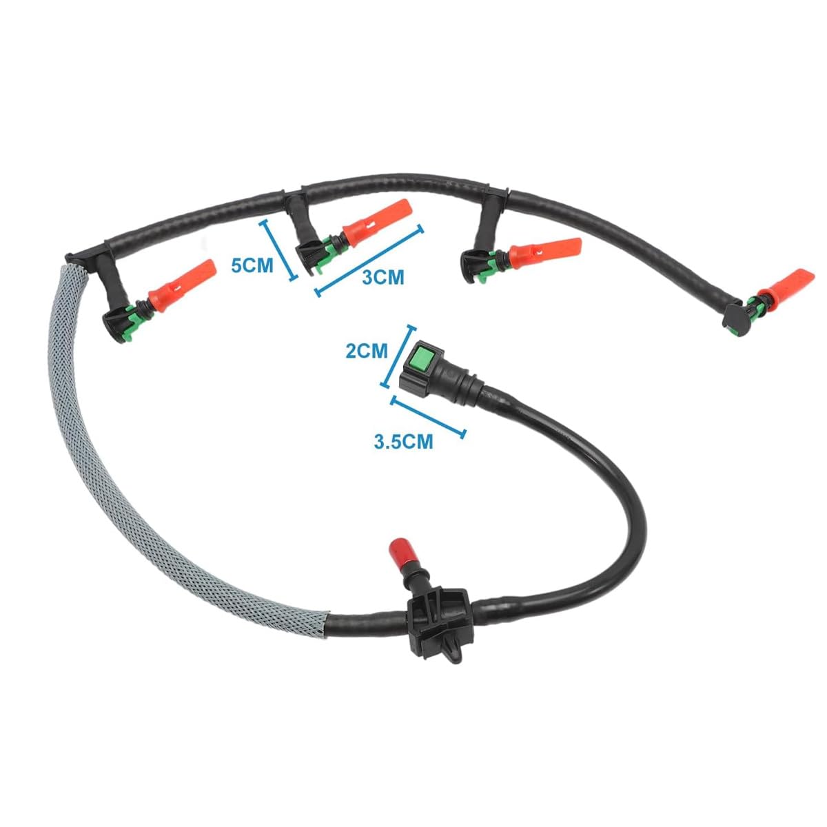 Ausi Tuyau de retour de carburant d'injecteur pour Transit Mk7 Mk8 1761934, compatible avec Custom Boxer Relay Ducato 2.2 TDCI 1731700 1746582 BK2Q9K022AE