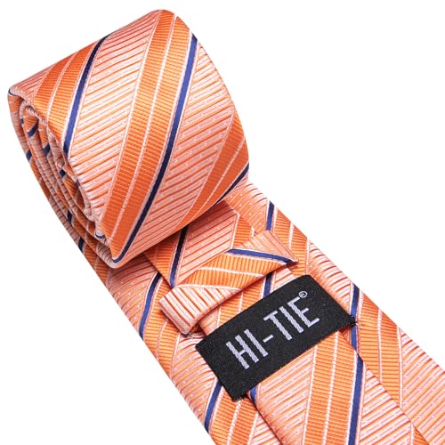 Image of Hi-Tie Mens 70inches Tie Set Extra Long Necktie for Men Cufflinks Handkerchief Big Tall Men Business Wedding