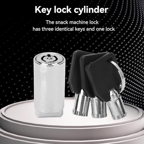 Image of Vending Machine Lock Cylinder, Zinc Alloy Cola Machine Lock & Key Snack Machine Lock Replacement, 3Pcs Keys