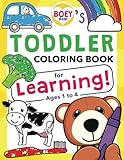 Boey Bear's Toddler Coloring Book - for Learning!: Easy, Entertaining + Educational (for kids ages 1-4)