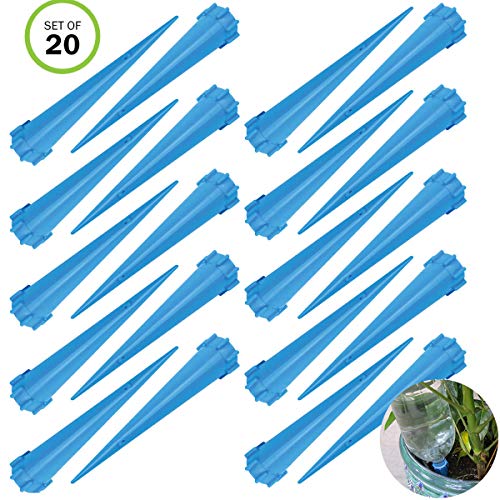 Evelots Plant/Flower Watering Tall Spikes-Plant Food-Bottle Screw-No Tool-Set/20