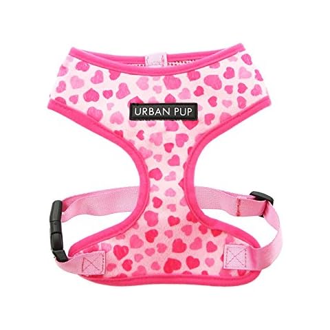 UrbanPup Pink Hearts Harness (Large - Dog Chest Circumference: 18" / 45cm) Cover