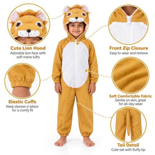 Image of Animal Costume for Kids | Plush Fancy Dress Costume for Boys & Girls |School Fancy Dress, Annual Day, Jungle Theme, Role Play, Halloween & Birthday Party