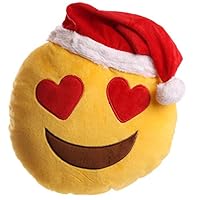 PUCKTAR Santa Emoji Christmas Cushion