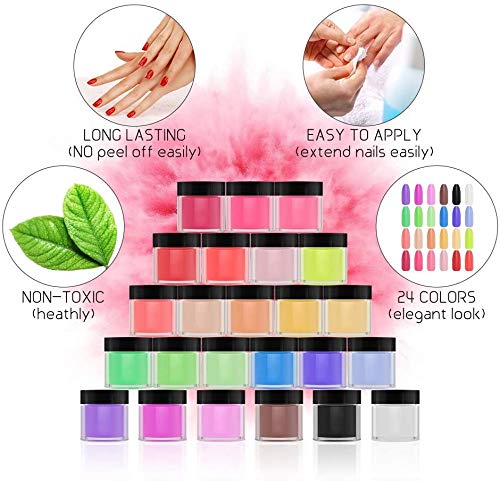 LOYALSE Acryl Pulver Nagel Set, 18 Farben UV Gel Nagelpulver Dip Powder Nail für Maniküre Nail Art – Bild 3