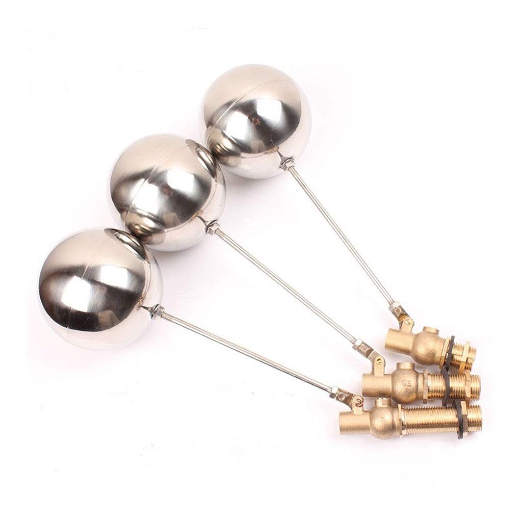Válvula de flotador para depósito de agua, Válvula de flotador agua latón y acero inoxidable, macho, DN15, 1/2" BSP(Screw Length 40mm)