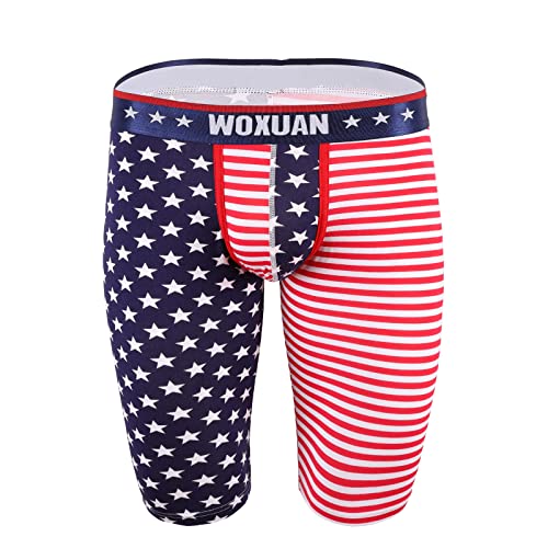 JUANMAO Unterhosen Männer Amerikanische Flagge G-String Unterhose Kurze Hipster Herren Unterhosen Ultra Weiche und Atmungsaktive Rot M Cover