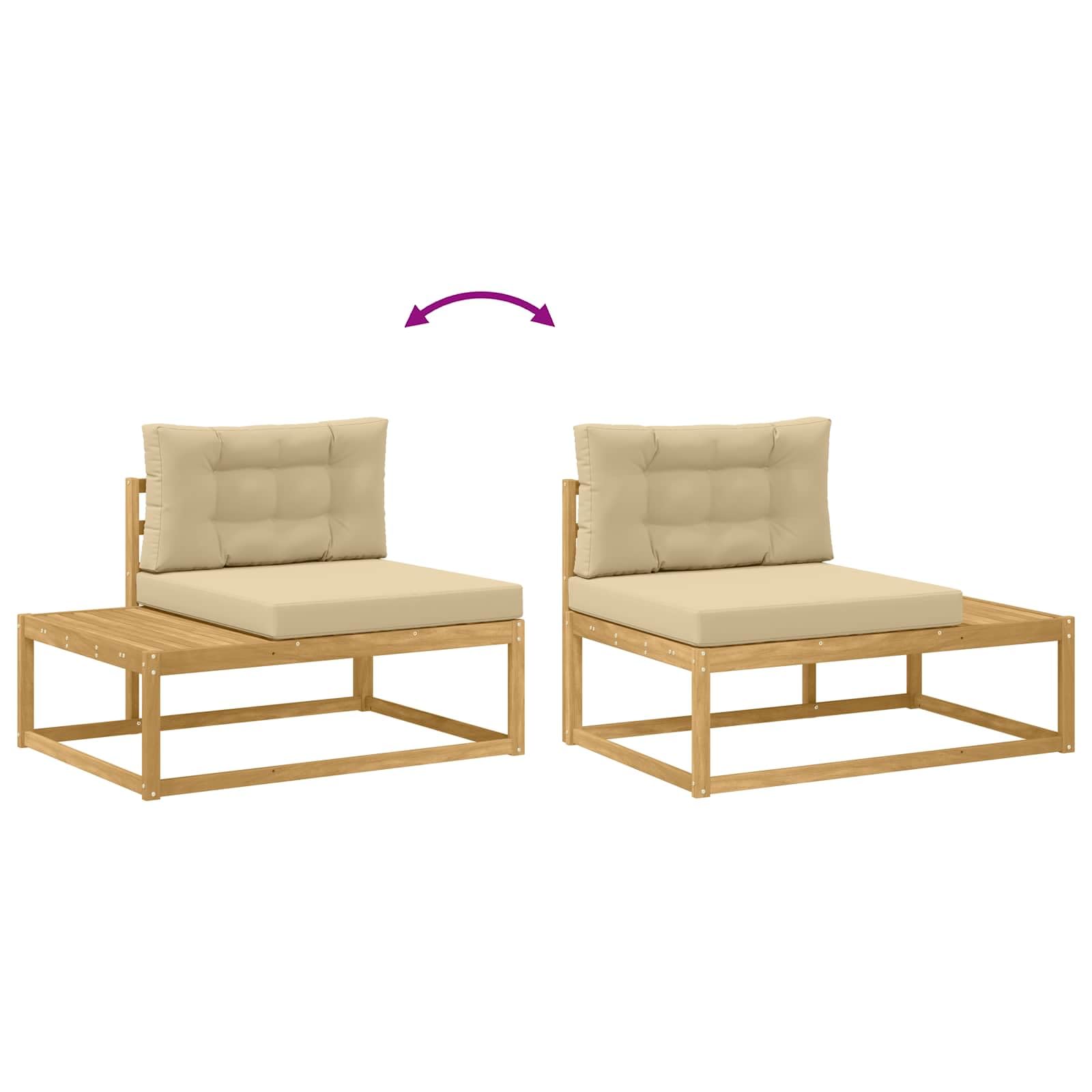 Ensemble de canapés d extérieur Blanc 79 x 79 x 37 cm Polyester modulable sectionnel pour terrasse Salon et Jardin, Assise 37 cm Coussins et Dossier