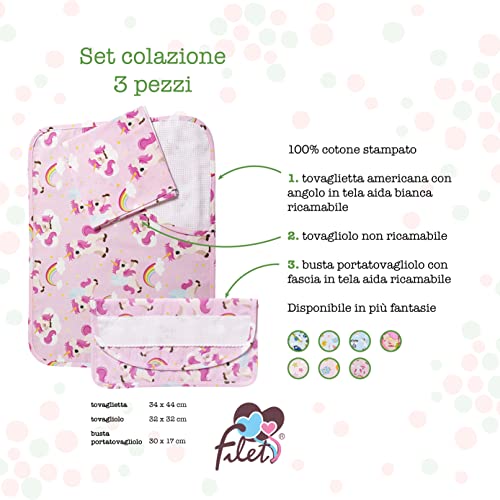 FILET Amas30612, Set da Colazione Asilo in Cotone