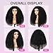 CUUYUN Headband Wig Human Hair Kinky Curly Human Hair Wigs for Black Women Curly Half Wig None Lace Front Wigs 150% Density 28 Inch Brazilian Virgin Hair Natural Color