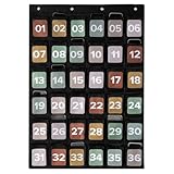 Premium Cell Phone Holder for Classroom - Durable Pocket Chart with 36 Numbered Slots & Hooks - The Perfect Hanging Chart for Phones, Calculators and Headphones Fits Nicely with Any School Decor